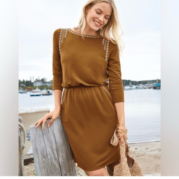 Garnet Hill Rust Knit dress - Picture 1 of 6
